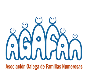 Imagen de un logo con figuras humanas estilizadas en azul y texto en color naranja.